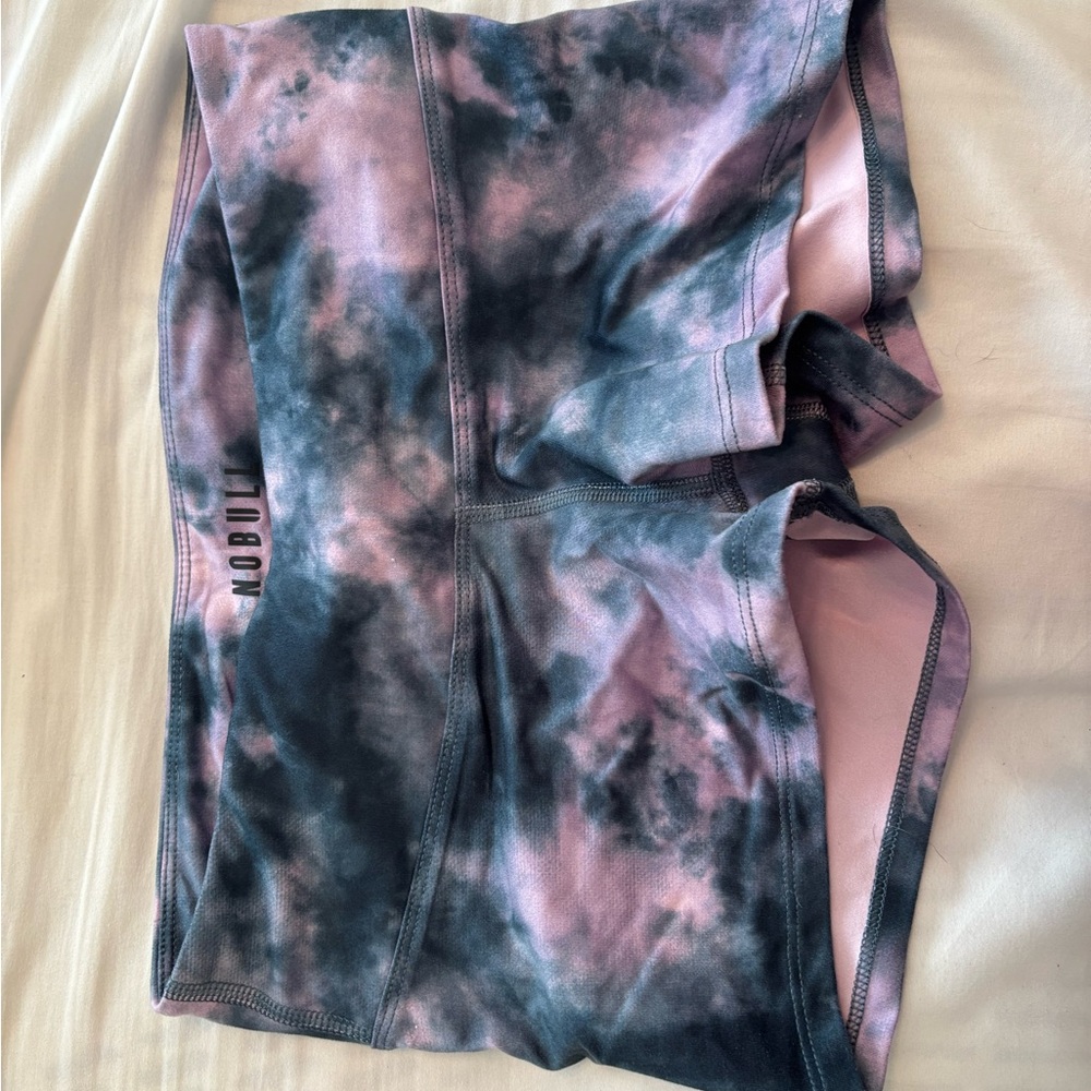 NOBULL Pink and Black Tie-Dye Athletic Shorts